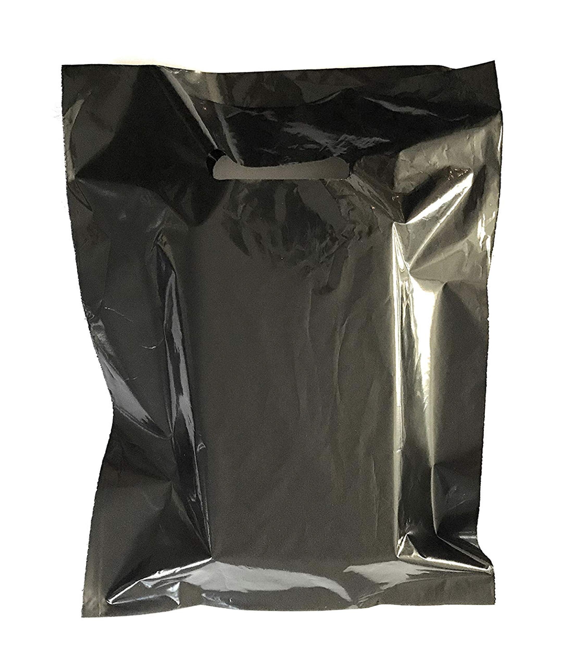 100 Black 9x12 Merchandise Bags with Die-Cut Handles - Strong, Durable & Tear-Resistant Shopping Bags for Retail Stores, Boutiques & Events - Perfect for Gift Wrapping, Product Packaging & Trade Shows