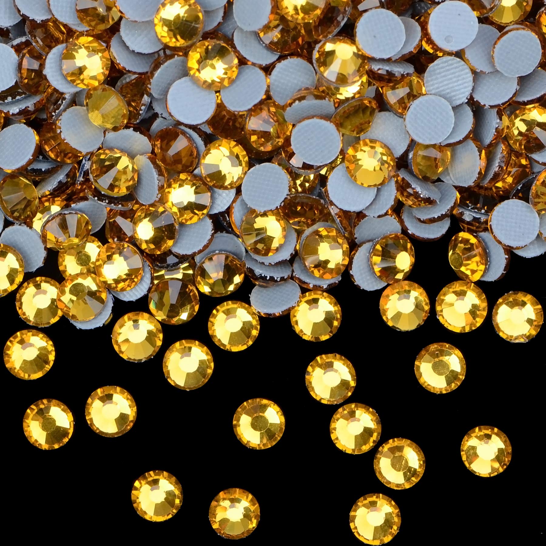 1500 Pcs FYGEM Hot Fix Iron Rhinestones for DIY Jewelry Making - SS20 Topaz Gemstones with Picking Pen - Perfect for Bridal Accessories, Costume Design, and Nail Art Decoration