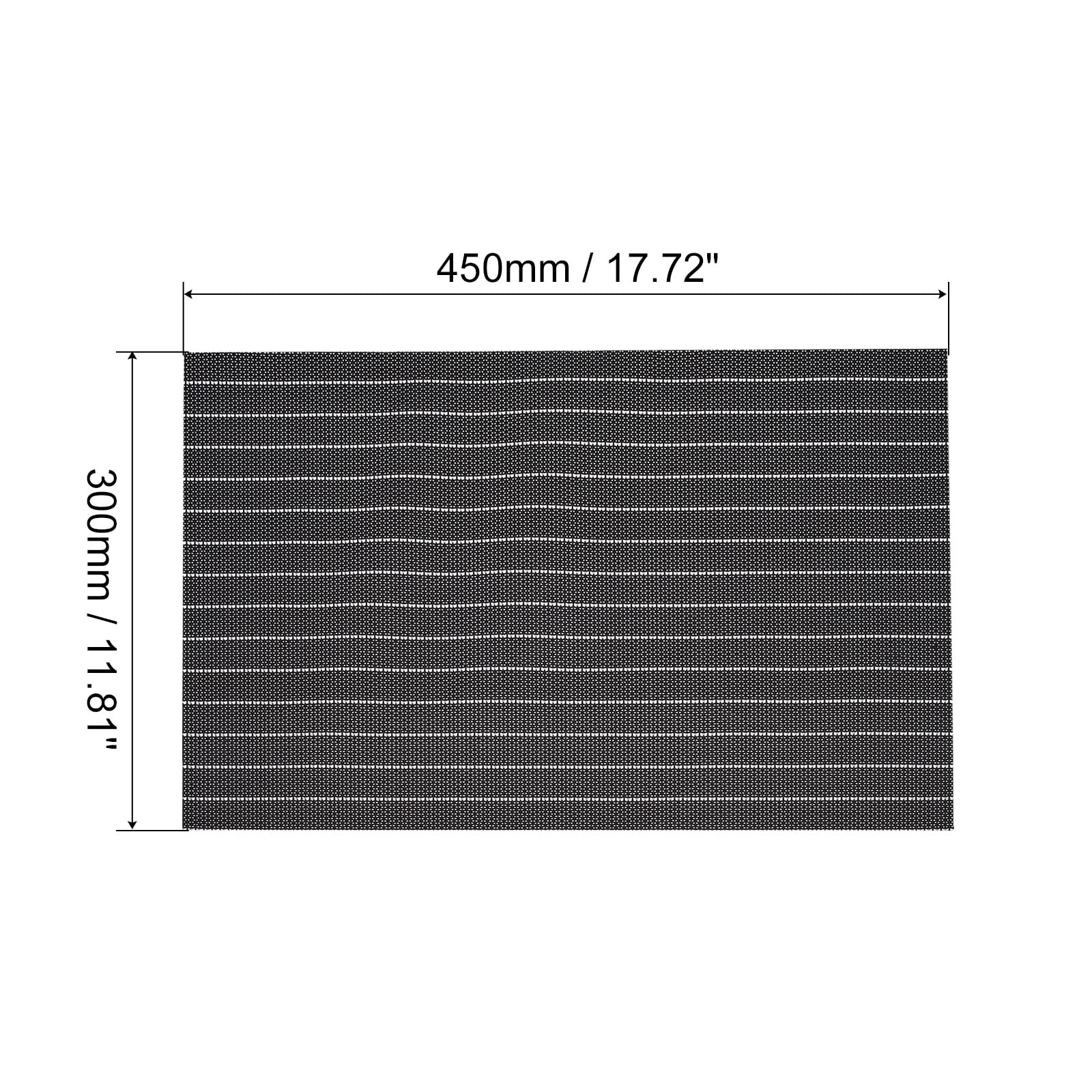 uxcell 12x18 Inch PVC Washable Woven Placemats Set of 2 - Black Table Mats for Dining, Kitchen & Office Use