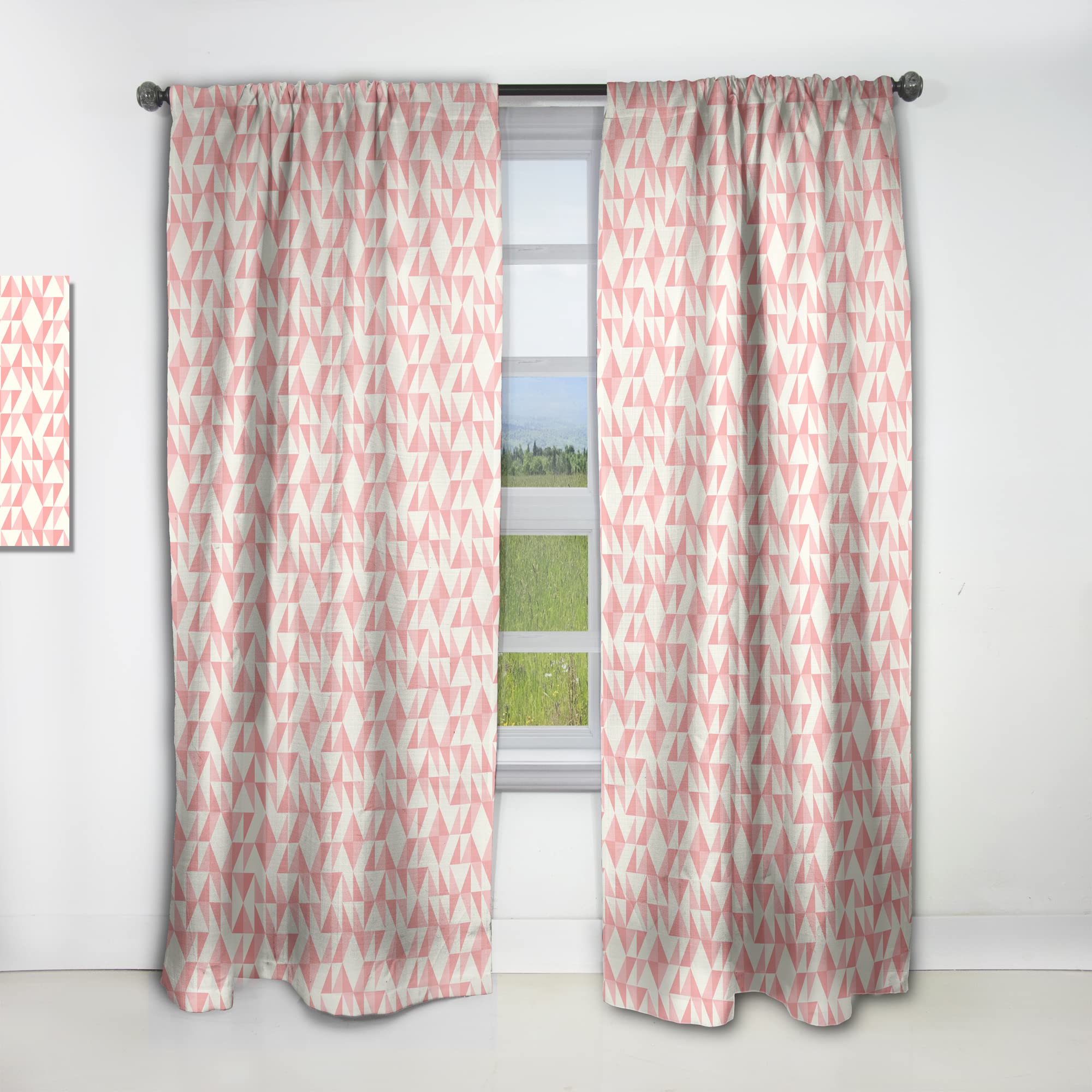 DesignQ Abstract Geometric Patchwork Quilted Curtains - Thermal Insulated Single Panel (52x84 inches) for Bedroom & Living Room - Modern Window Drapes for Home Decor & Temperature Control