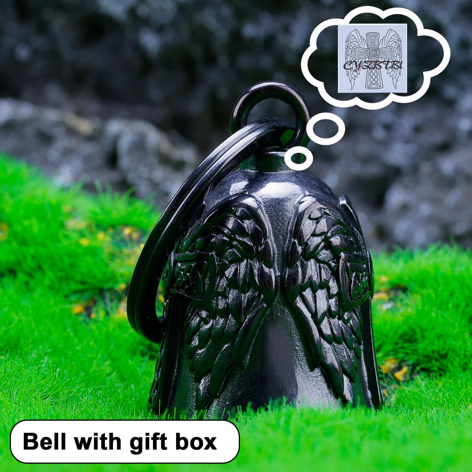 Motorcycle Angel Bell for Bikers - Black Safety Accessory for Riding Protection