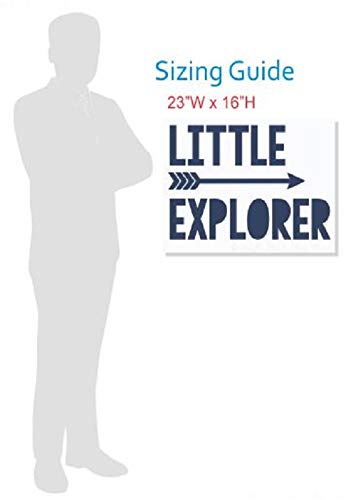 Little Explorer Arrow Nursery Wall Stickers - Vinyl Art Baby Room Decor 23x16 Inch Deep Blue | Perfect for Kids Bedroom, Playroom & Nursery Decoration