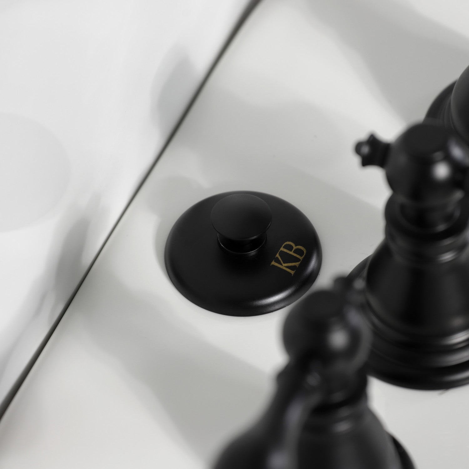 American Classic KB320ACL 3-Handle Deck Mount Vertical Spray Bidet Faucet with Brass Pop-Up Drain - Matte Black Finish for Modern Bathroom & Toilet Upgrade