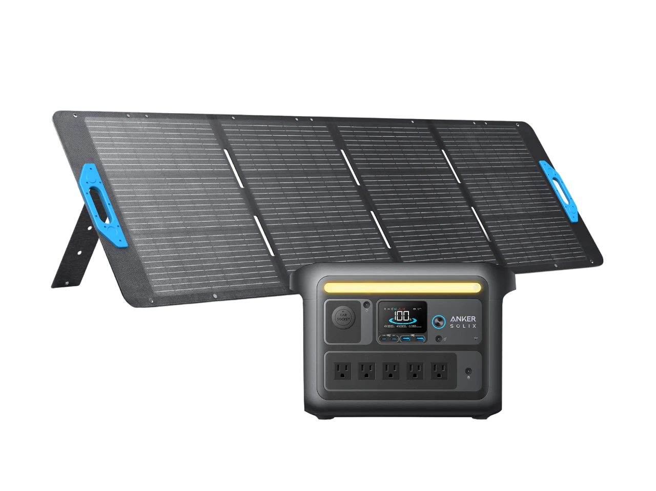 Anker SOLIX C800X Portable Solar Generator with 200W Solar Panel - Perfect for Camping, RV Trips, and Emergency Power Backup