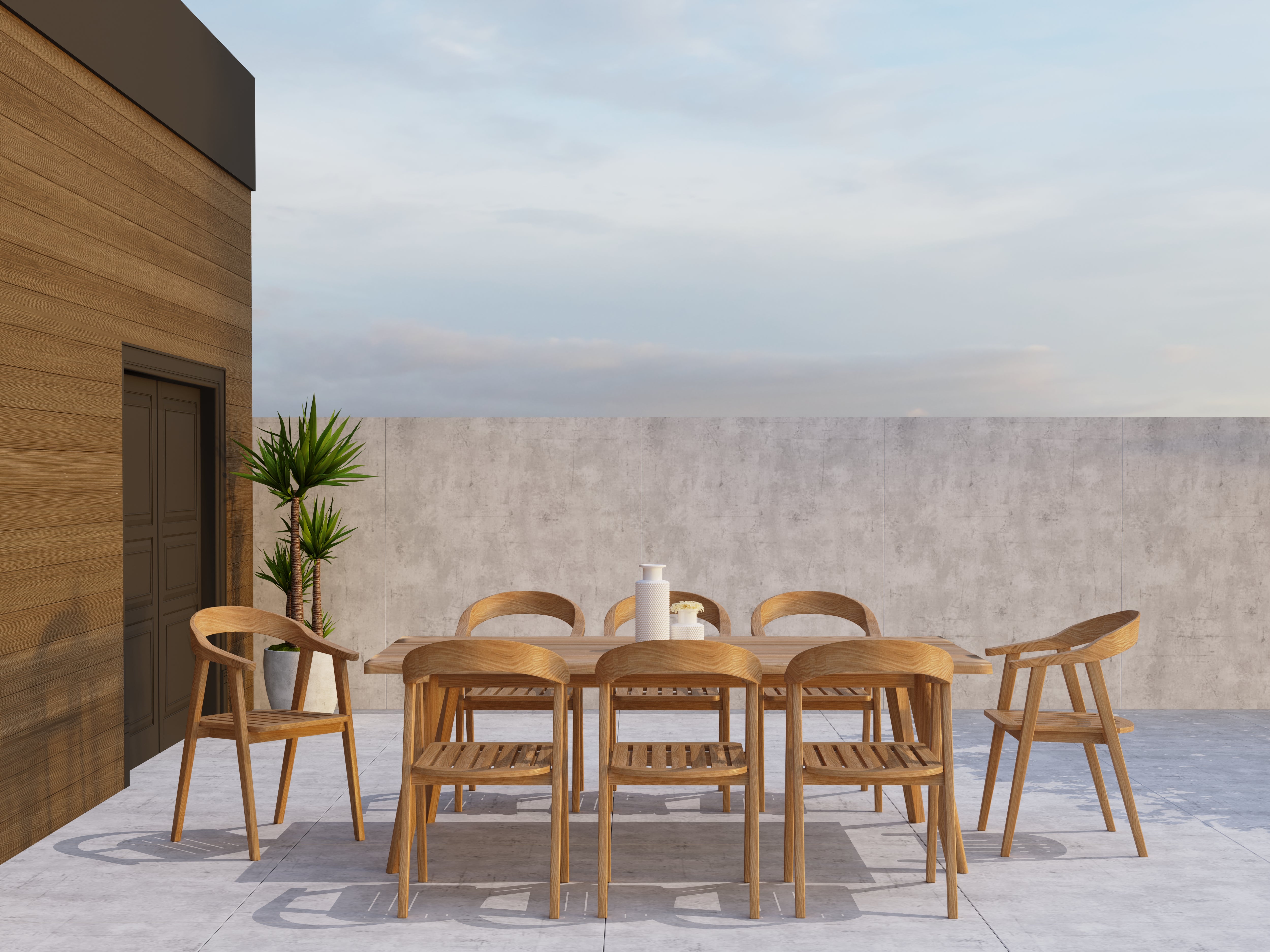 84 Inch Rectangular Teak Outdoor Dining Table - Wide Plank Design for Patio, Garden, and Backyard Entertaining