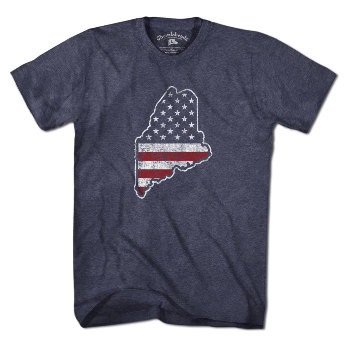Chowdaheadz American Maineiac USA Vintage T-Shirt - Unisex Soft Cotton Blend Tee for Casual Wear & Patriotic Events