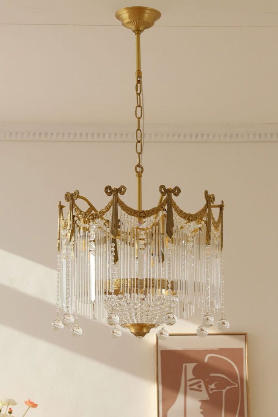 Evangeline Crystal Chandelier - Elegant Ceiling Light Fixture for Dining Room, Living Room & Bedroom | Modern Home Decor Lighting