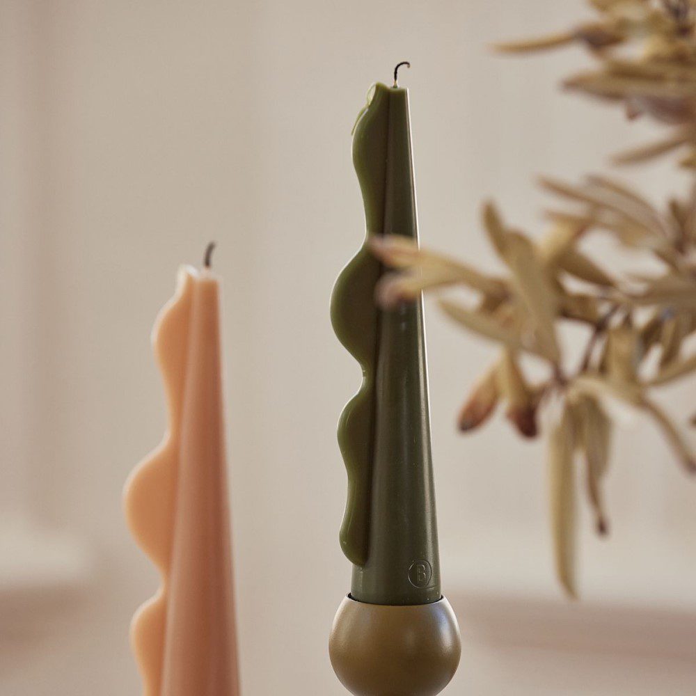 BLACK BLAZE Seaweed Scented Pillar Candle - Olive Green Color for Home Decor, Aromatherapy & Relaxation | Perfect for Living Room, Bedroom & Spa Settings