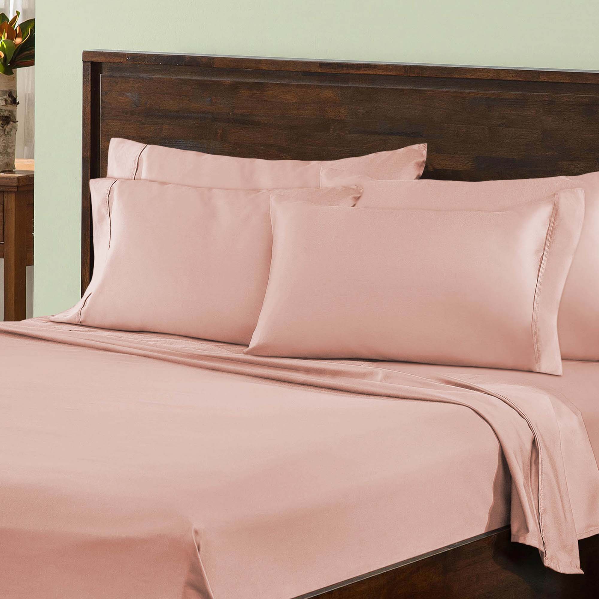 1000 Thread Count Cotton Rich Solid Deep Pocket Bed Sheet Set - Queen Size, Soft & Breathable for Ultimate Comfort - Perfect for Luxury Hotels, Guest Rooms & Cozy Home Bedding
