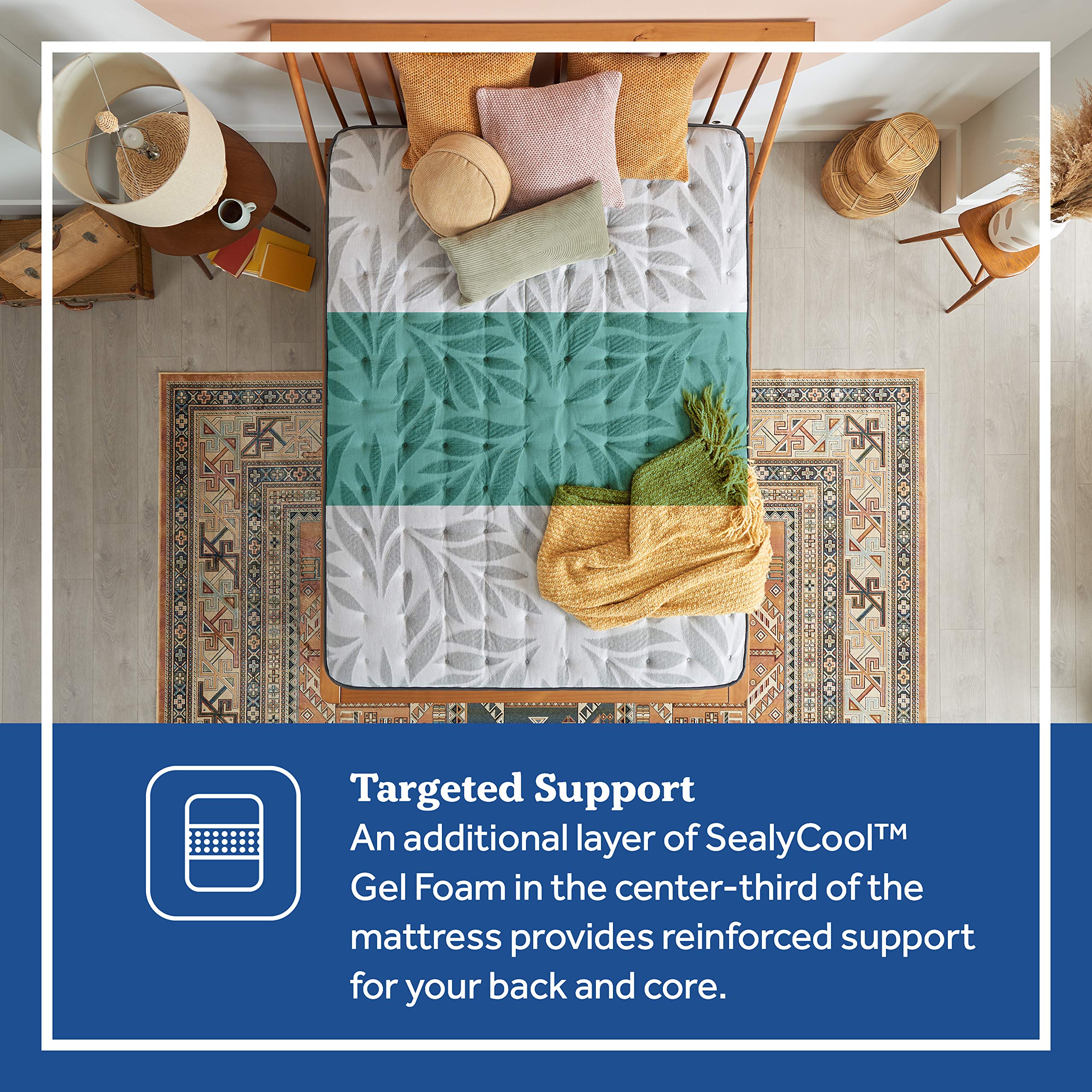 Sealy Posturepedic California King Mattress - Soft Feel with Rose Design for Spring & Summer | Perfect for Bedroom Comfort & Guest Rooms