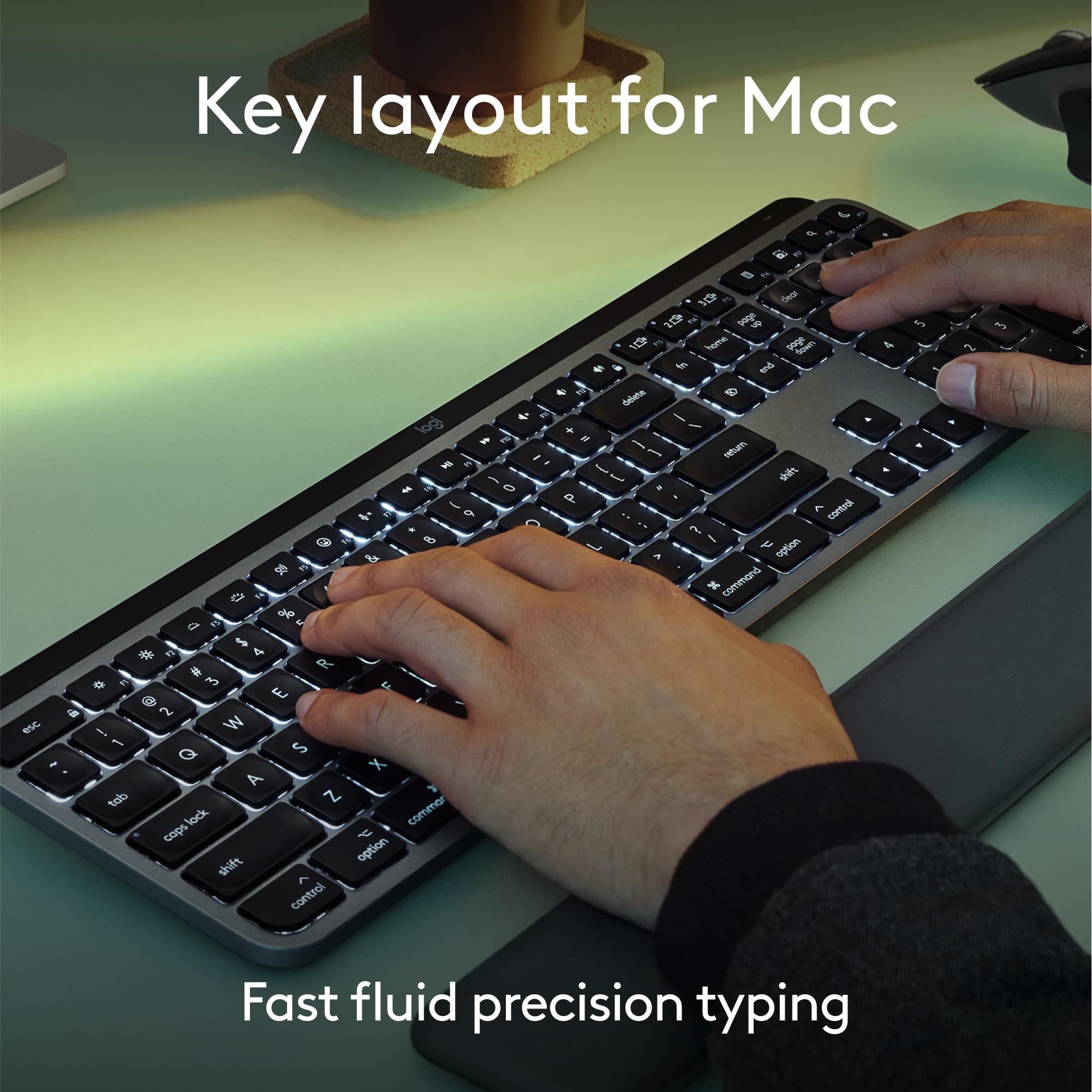 Logitech MX Keys S Wireless Keyboard for Mac - Backlit, Rechargeable, Programmable Keys | Fluid Typing for MacBook Pro, Air, iMac & iPad | Perfect for Home Office, Remote Work & Creative Professionals (Space Grey)