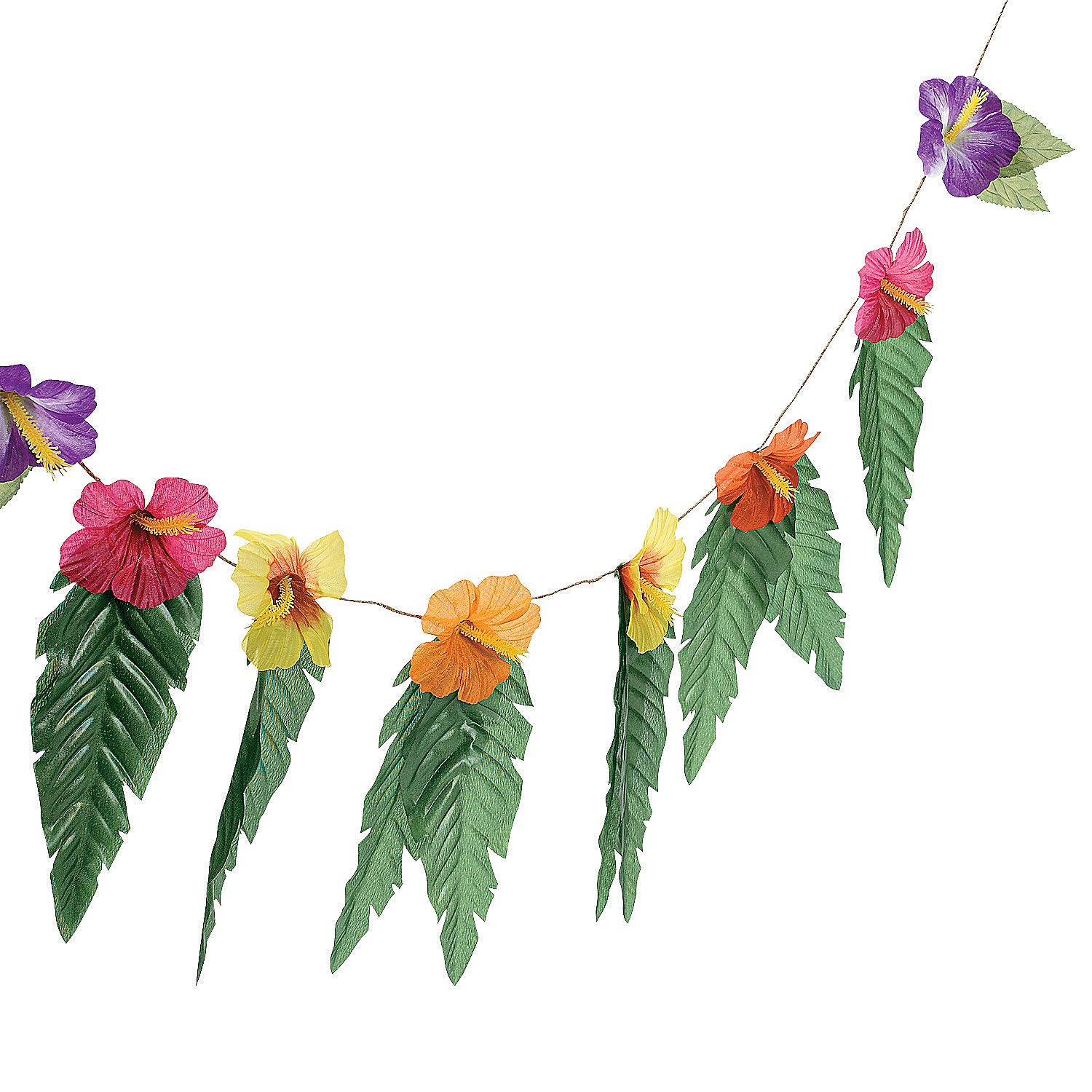 Fun Express Large Leaf Garland - Floral Home Decor for Walls, Parties & VBS Vacation Bible School - 1 Piece Green Artificial Vine Swag for Indoor/Outdoor Decorations