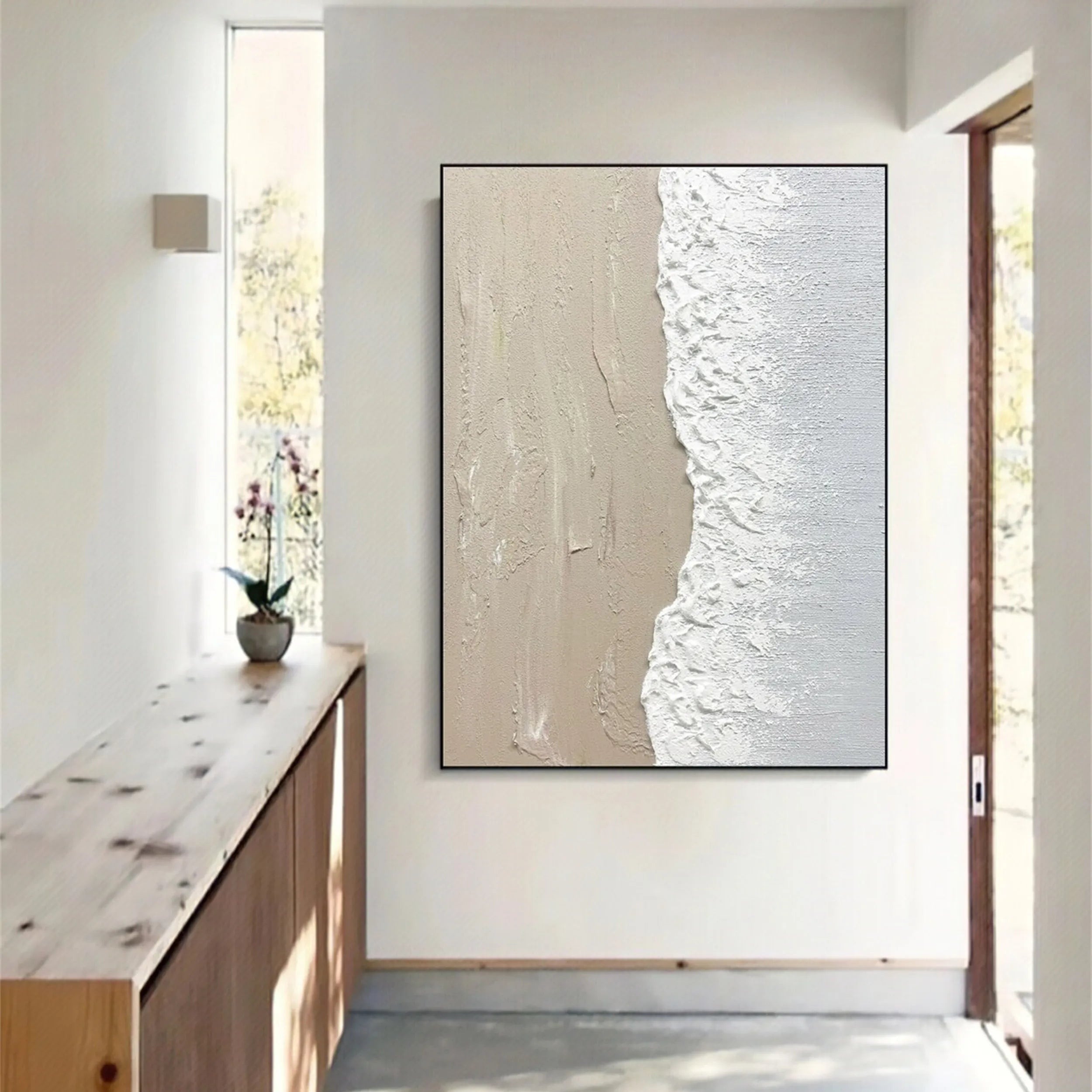 Minimalist Textured Plaster Art Painting - Modern Abstract Wall Decor for Living Room, Bedroom & Office | #MM183