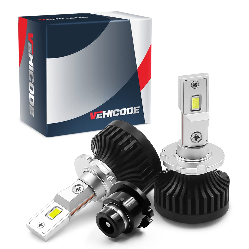 VEHICODE D4S DS4 D4R DR4 LED Bulbs 70W 8400 Lumens 6000K White - Plug and Play HID Ballast with CANBus Error Free - Perfect for ATV/UTV Powersports, Off-Road Vehicles & Light Replacement (2 Pack) - Ideal for Night Riding, Trail Adventures & Off-Road Lighting Upgrades