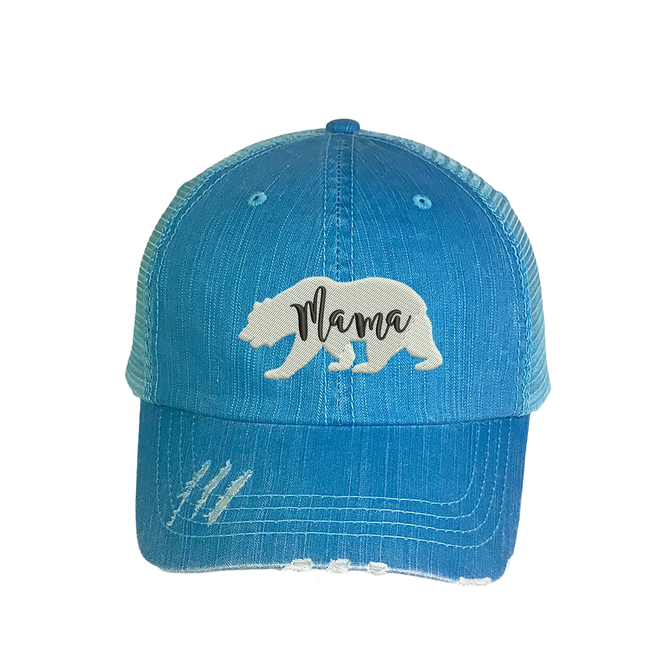 Vintage Distressed Trucker Hat for Women - Embroidered Baseball Cap for Outdoor Activities, Hiking, and Casual Wear