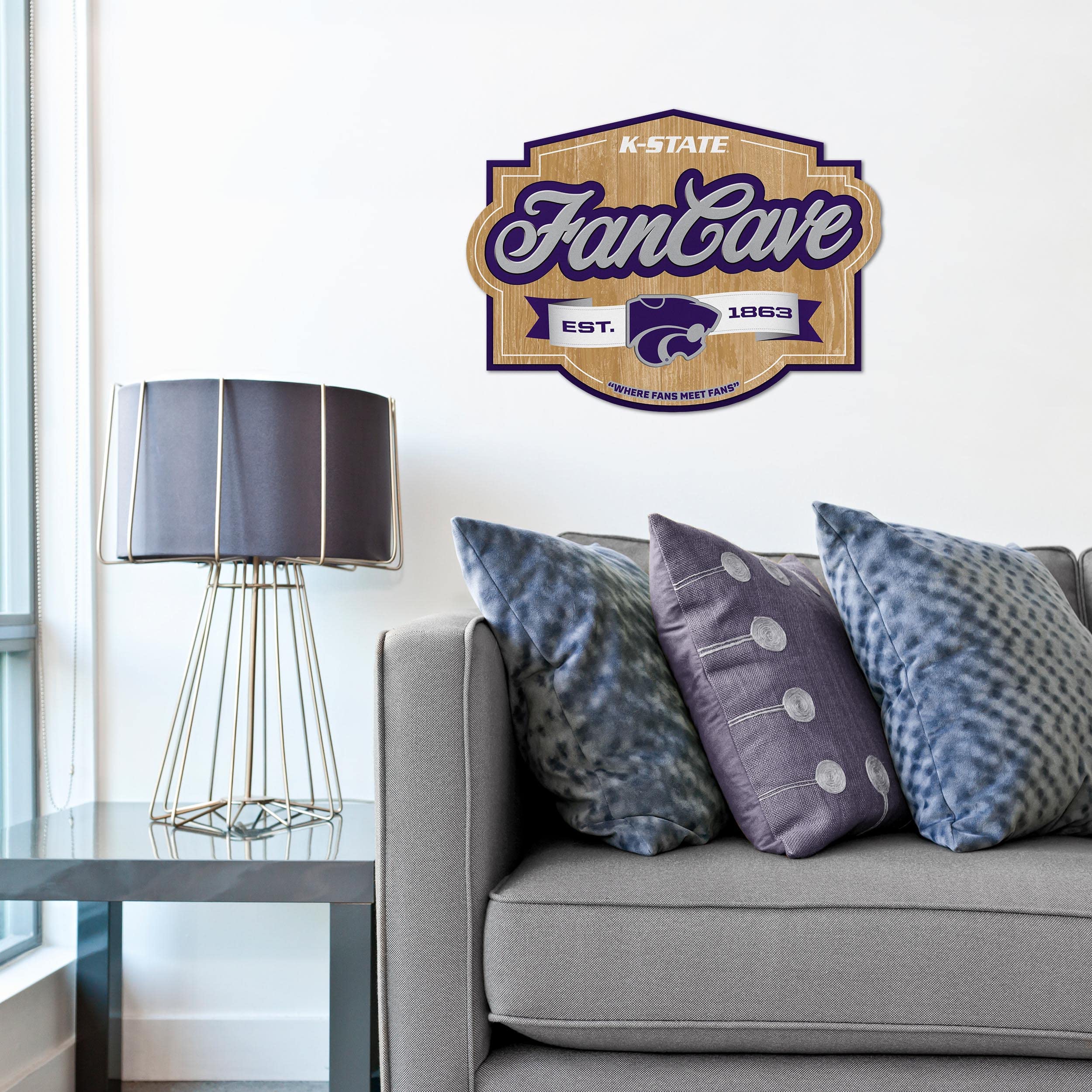 YouTheFan NCAA College Team Fan Cave Sign - Customizable Sports Room Decor for Game Day, Man Cave & Tailgating Parties - Perfect Gift for Football & Basketball Fans