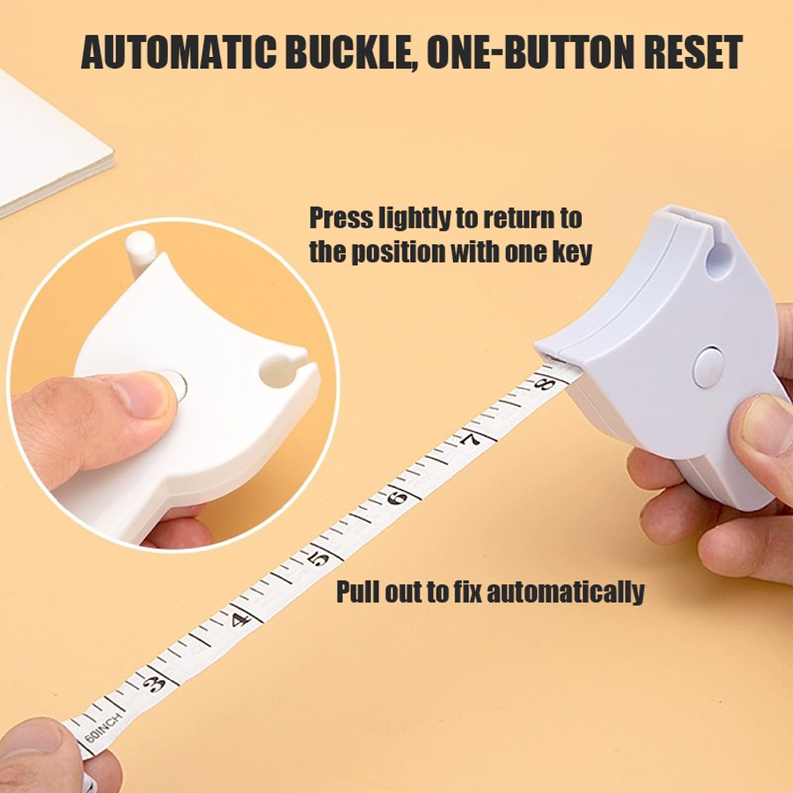 2-Pack Retractable Body Measuring Tape - Accurate Soft Tape Measure for Weight Loss, Tailoring, Sewing & Fitness | Perfect for DIY Crafts, Clothing & Health Tracking