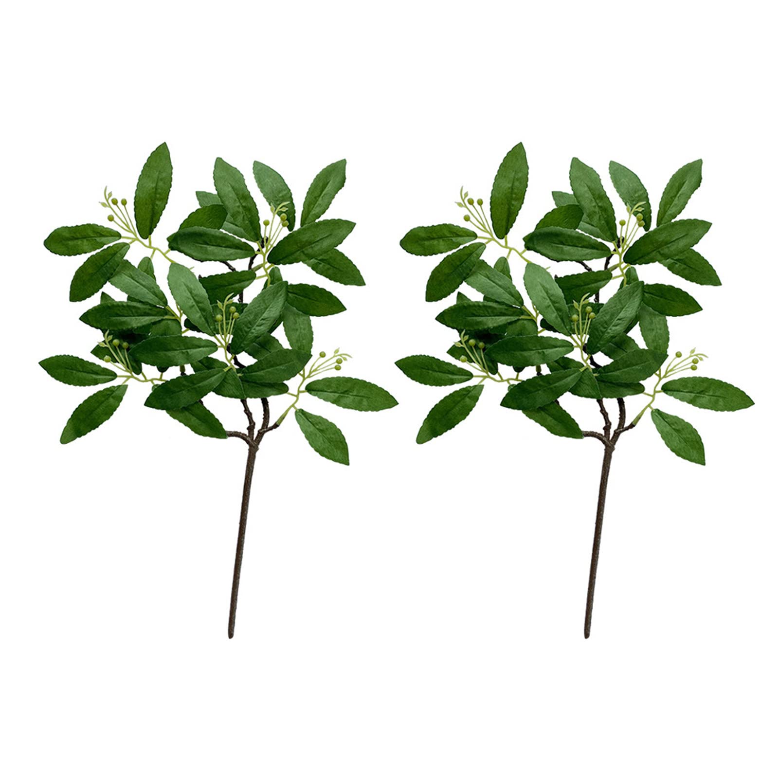 Mosichi Artificial Eucalyptus Stems - 2 Pack UV-Resistant Fake Green Leaves for Home Decor, Party, Wedding, Office Desk & Shelf Decoration | Realistic Faux Plants for Vase Arrangements