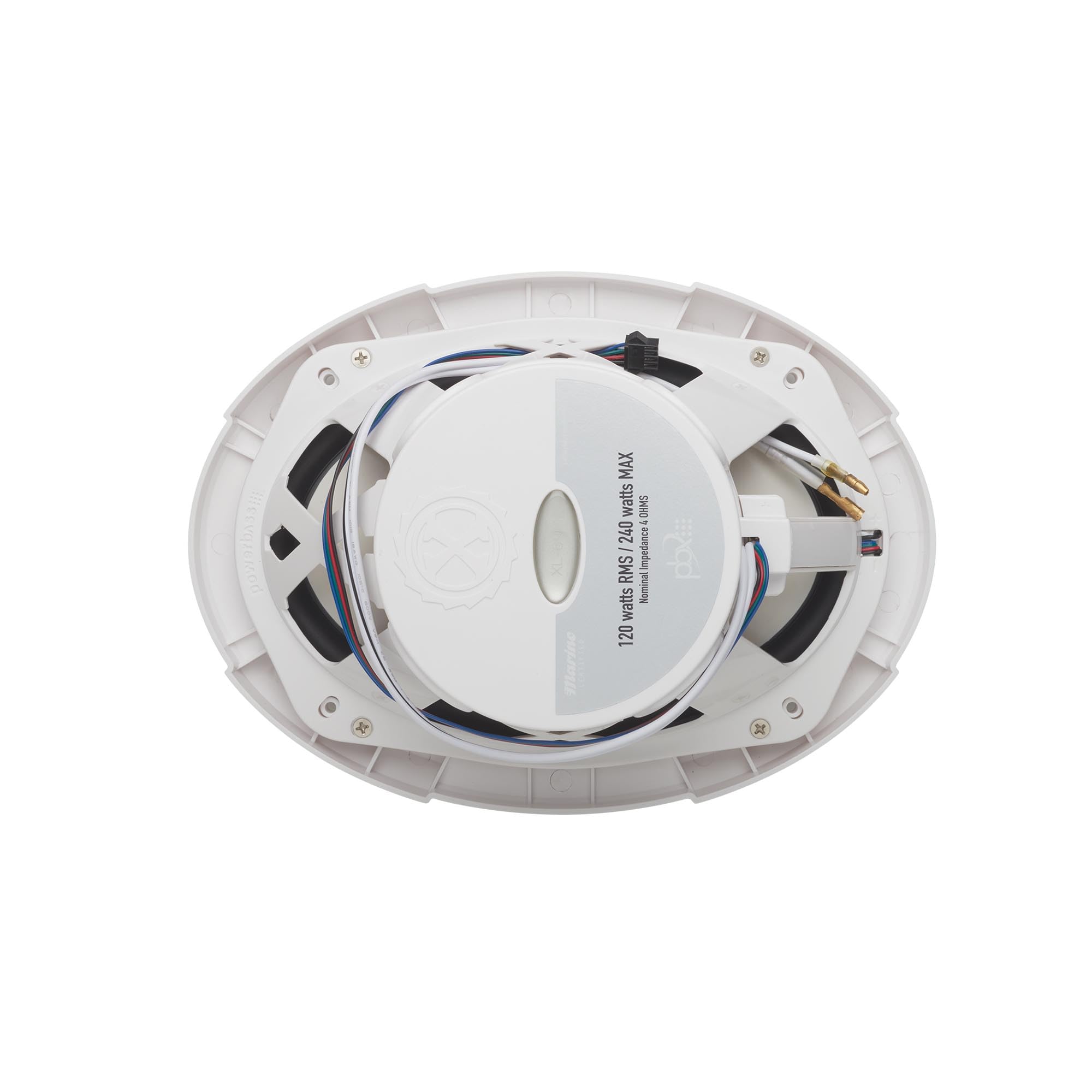 PowerBass XL-69M 6x9 Inch Marine Coaxial Speakers with RGB LED Lighting - Waterproof Boat Audio System for Outdoor & Marine Use - Perfect for Boats, Yachts, and Water Sports Enthusiasts