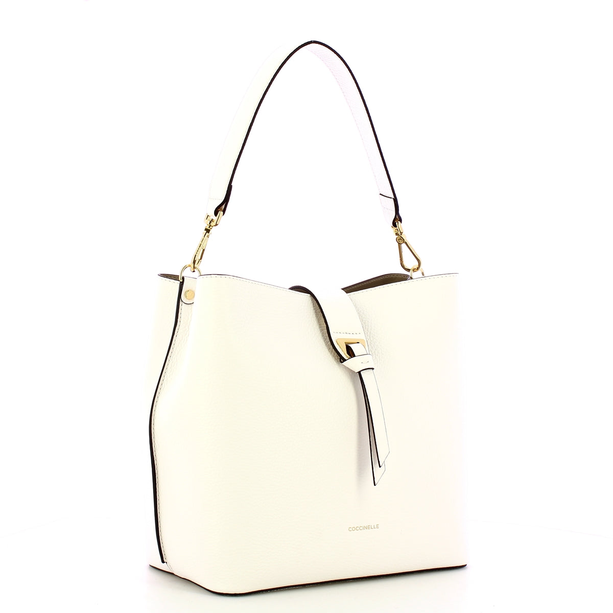 Coccinelle Alba Brillant White Leather Handbag DTK130180 BRILLANT/WHITE - Elegant Women's Purse for Work, Party & Evening Events