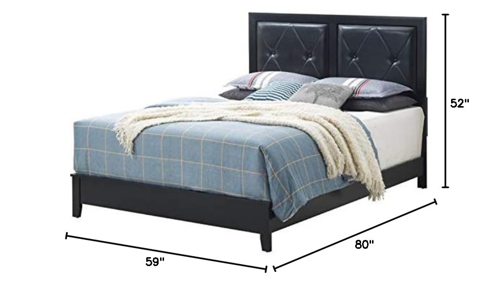 Glory Furniture Primo Full Panel Bed Frame in Black - Modern Bedroom Furniture for Master Bedroom & Guest Room