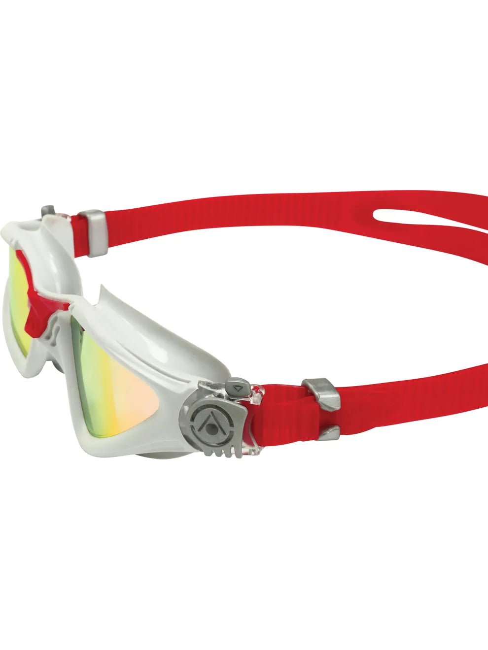 AquaSphere Kayenne Active Adult Swim Goggles - Red Titanium Mirrored Lens for Swimming, Training & Water Sports - UV Protection & Anti-Fog