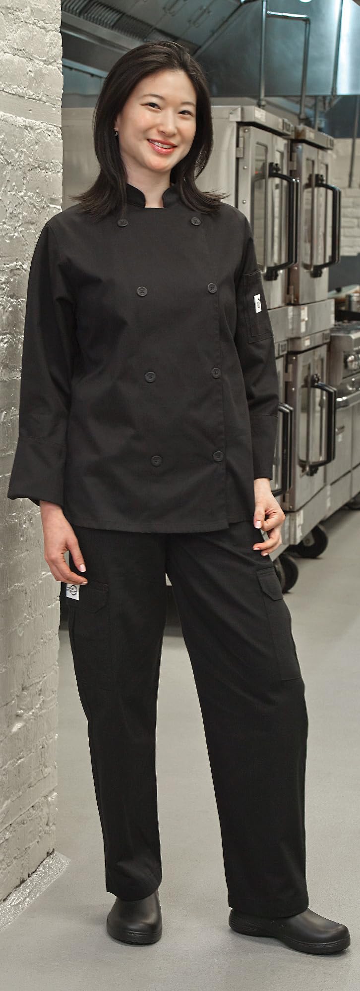 Mercer Culinary Genesis Women's Chef Jacket with Traditional Buttons - White, Large | Professional Kitchen Apparel for Cooking, Baking & Culinary Arts