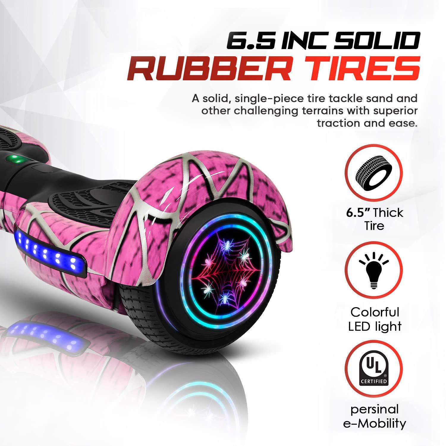 **Best Hoverboard for Kids Ages 6-12 with Bluetooth Speaker & LED Lights - 6.5