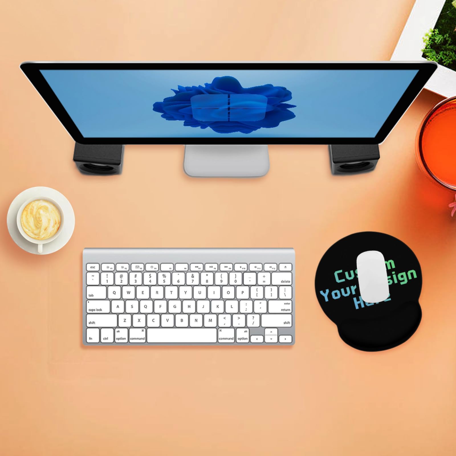 Custom Mouse Pad with Wrist Support - Personalized Desk Mat with Your Logo/Text/Image - Ergonomic Mousepad for Home Office & Gaming - Non-Slip Silicone Base for Computers, Laptops & Workstations