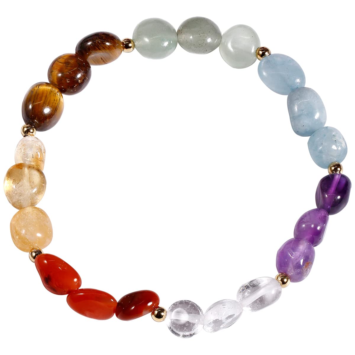 Jewever 7 Chakra Healing Bracelet for Women - Genuine Stone Yoga Meditation Bracelet, Elastic Beaded Friendship Bracelet - Perfect for Spiritual Balance, Energy Healing & Mindful Yoga Practice