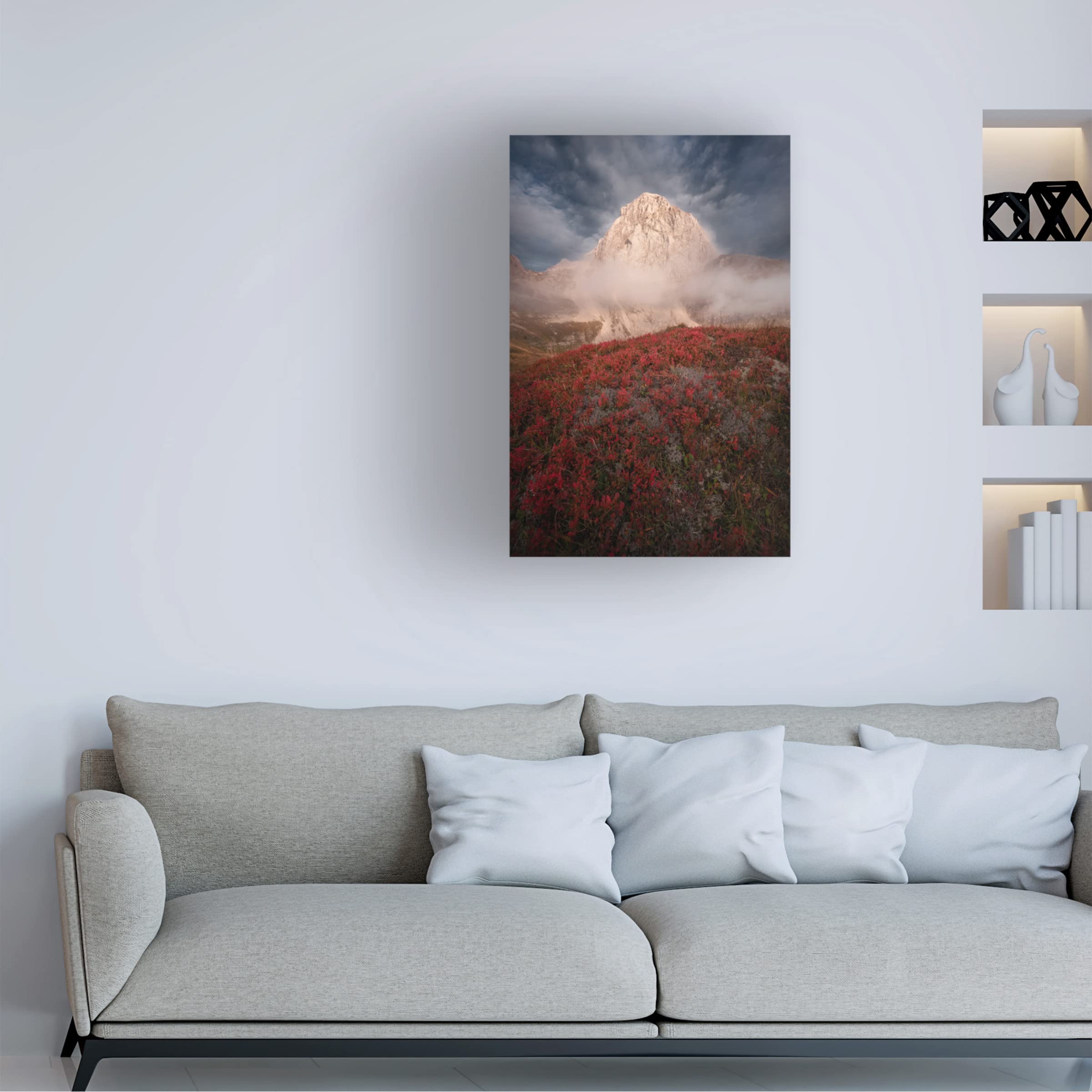 Trademark Fine Art 'Autumn In The Mountains' Canvas Wall Art Print by Ales Krivec - Nature Landscape Painting for Living Room, Bedroom & Office Decor