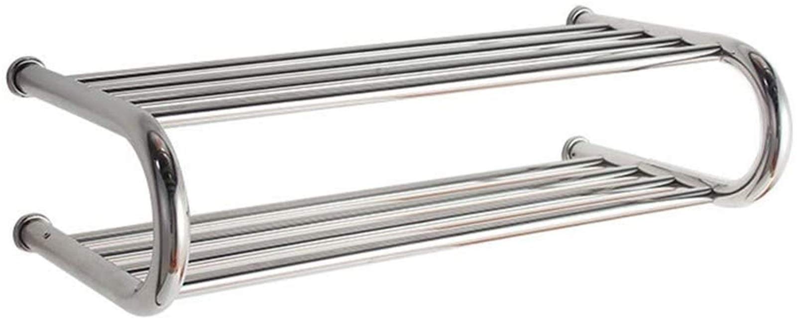 DIEFMJ Heated Towel Warmer & Airer - 2-Tier Wall Mounted Stainless Steel Bathroom Shelf with Towel Bars - Hardwired & Plug-in Options - Perfect for Spa, Luxury Bathrooms & Cold Weather Comfort