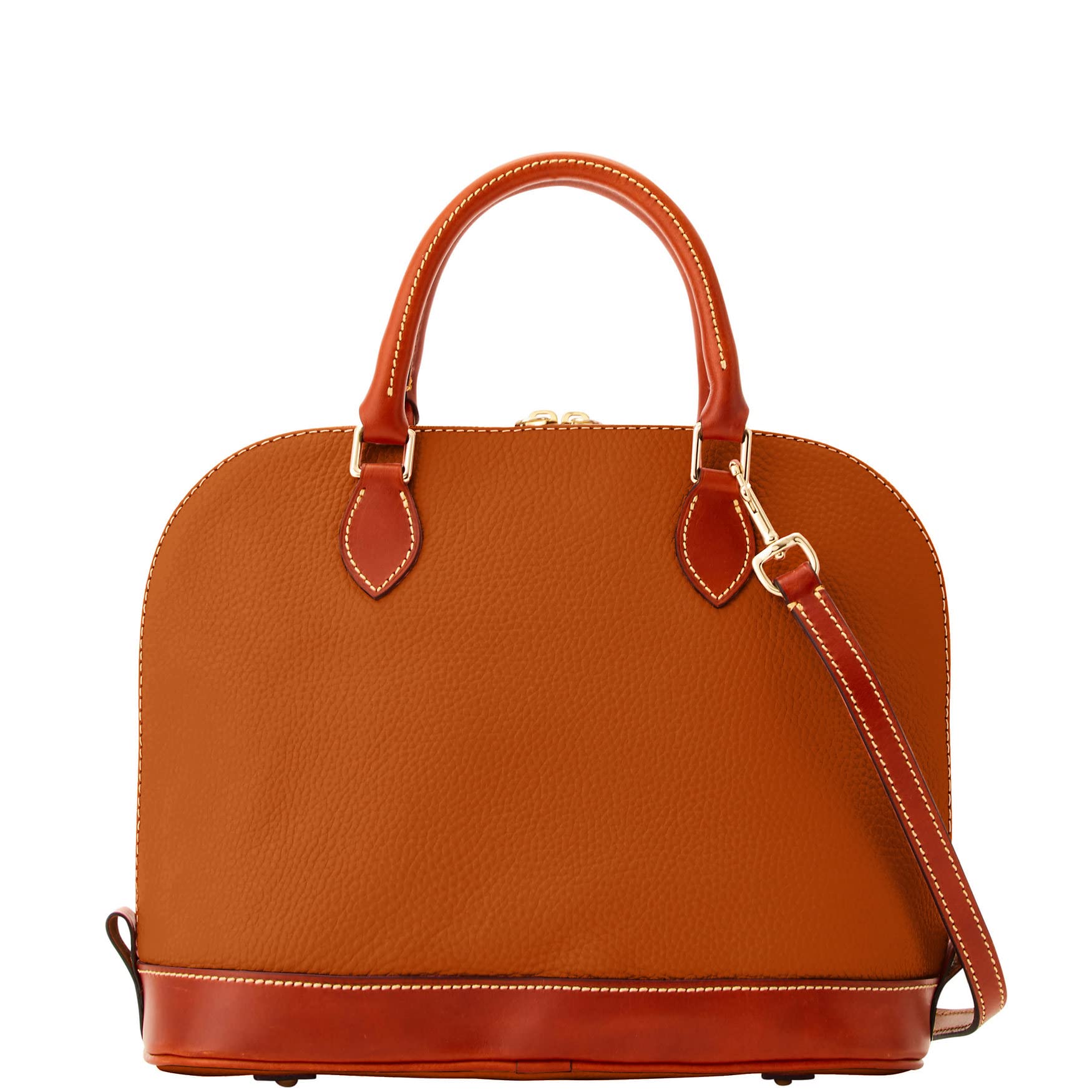 Dooney & Bourke Women's Large Pebble Grain Leather Zip Top Satchel Handbag with Adjustable Detachable Shoulder Strap - Perfect for Work, Travel & Everyday Use