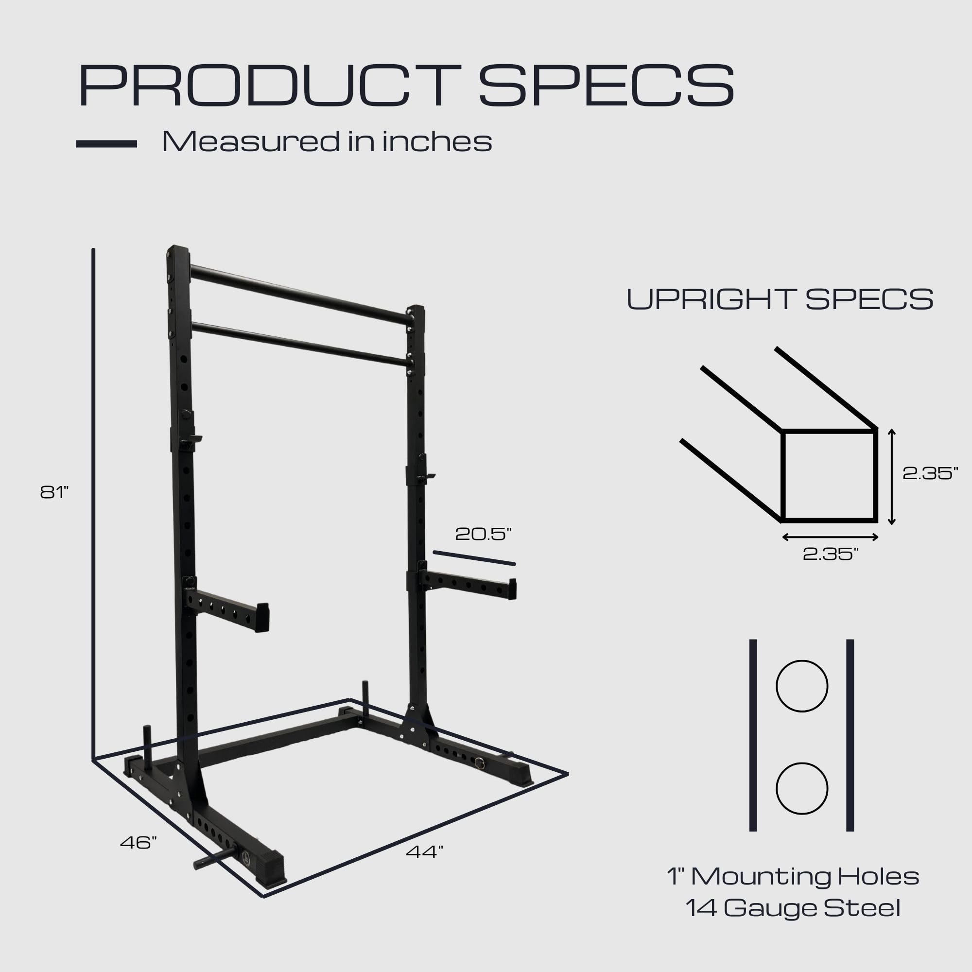 HulkFit Multi-Functional Adjustable Power Cage - Home Gym Squat Rack with 2 Pull-Up Bars for Strength Training, Bench Press, Deadlifts & Squats | Perfect for Garage Gym, CrossFit & Weightlifting Workouts