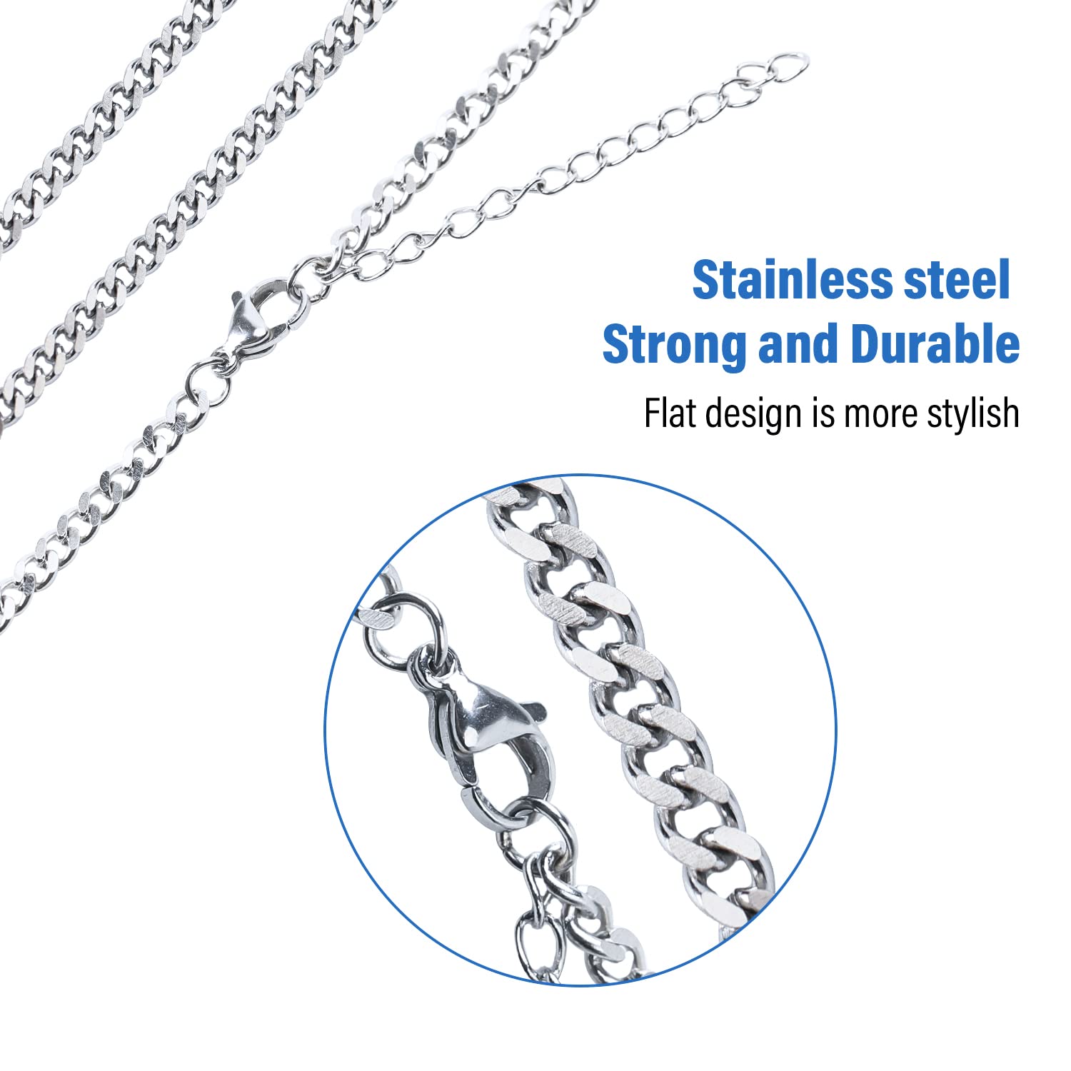 Retractable ID Badge Lanyard for Women & Teachers - Stainless Steel Necklace for Work & Events