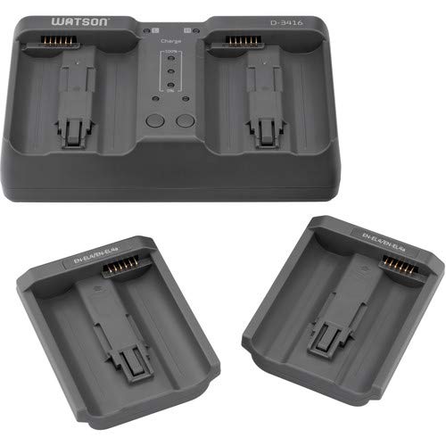 Watson Duo Charger for EN-EL18 & EN-EL4 Series Rechargeable Batteries - Fast Dual Battery Charger for Nikon DSLR Cameras - Perfect for Professional Photography & Travel Shooting
