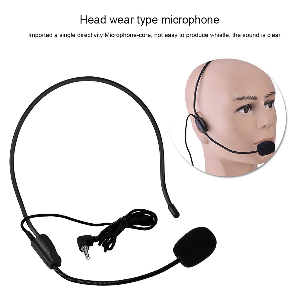 Zopsc Mini Wired Microphone - 3.5mm Condenser Headset Mic with Voice Amplifier for Teachers, Speakers, Presentations | Perfect for Online Classes, Podcasting & Public Speaking