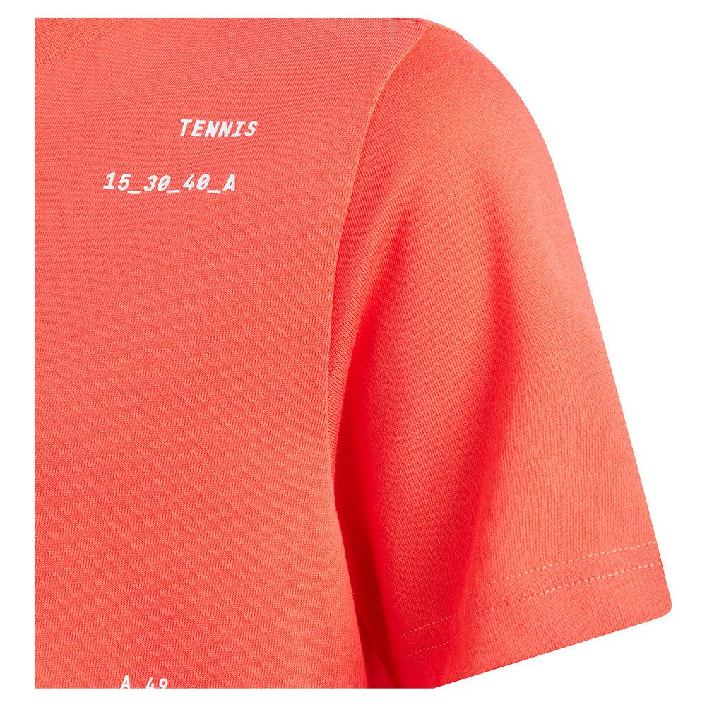 **Boys' Graphic Tennis Shirt - Semi Lucid Red | Breathable & Stylish Activewear for Kids | Perfect for Tennis, School & Casual Wear**