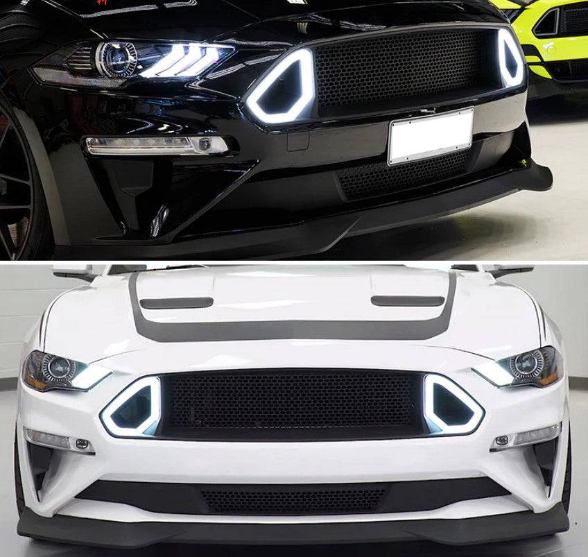 2018-2023 Ford Mustang R-Spec Style Front Grille Replacement - Upper Bumper Grille with Dual Color LED Lights | Perfect for Car Modifications & Performance Upgrades