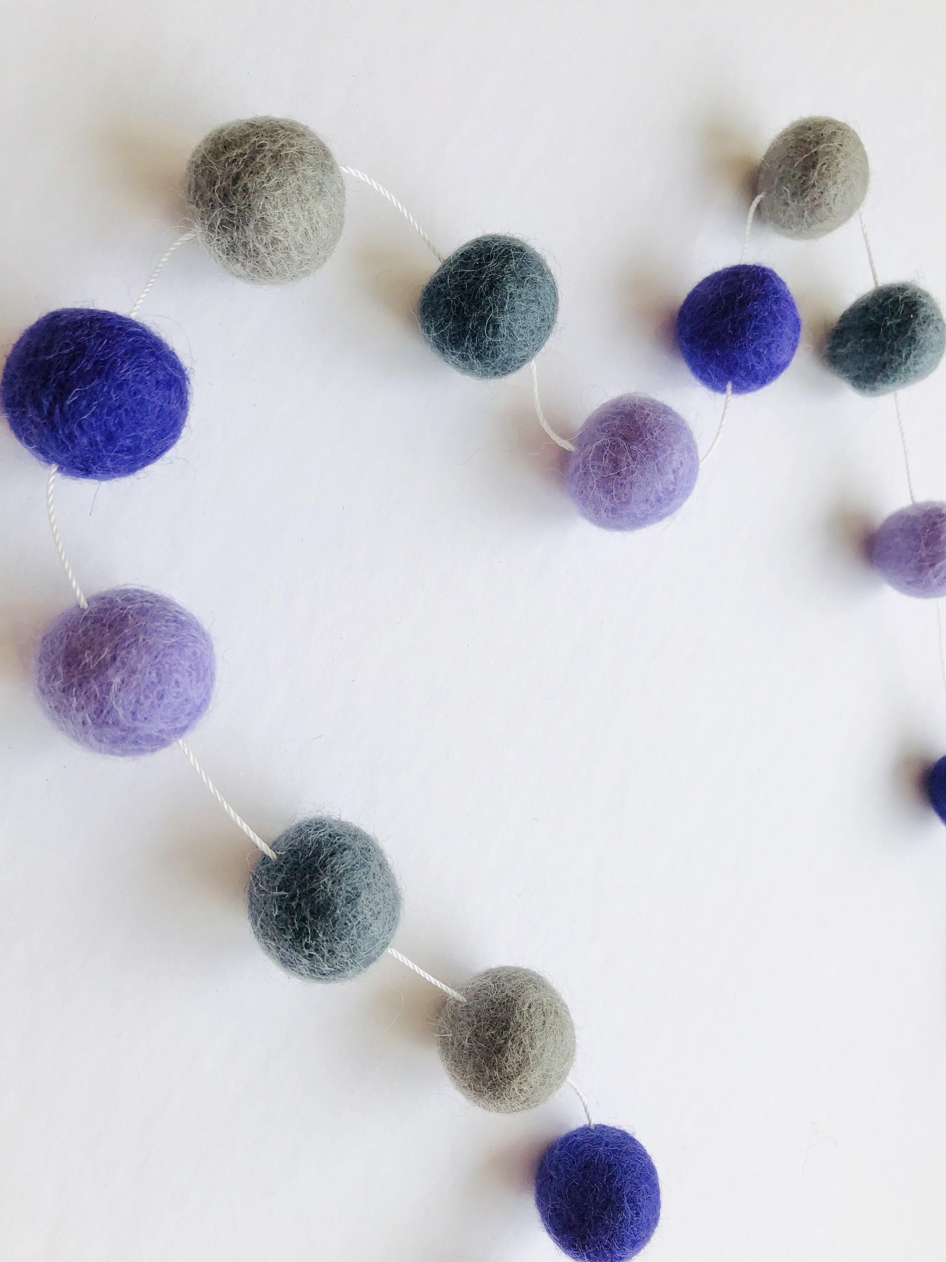 Beautiful Grey and Purple Garland for Home Decor - Perfect for Weddings, Parties, and Holiday Decorations