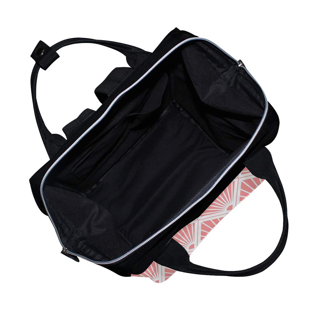 Waterproof Multifunctional Diaper Backpack for Moms - Large Capacity Baby Nappy Bag with White & Pink Design | Perfect for Nursing, Travel & Daily Use