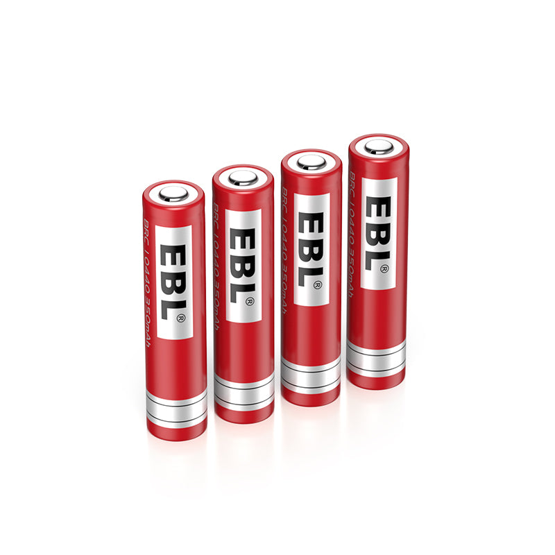 EBL 10440 3.7V 350mAh Lithium Ion Rechargeable Batteries - Long Lasting Power for Flashlights, Toys, and Electronic Devices