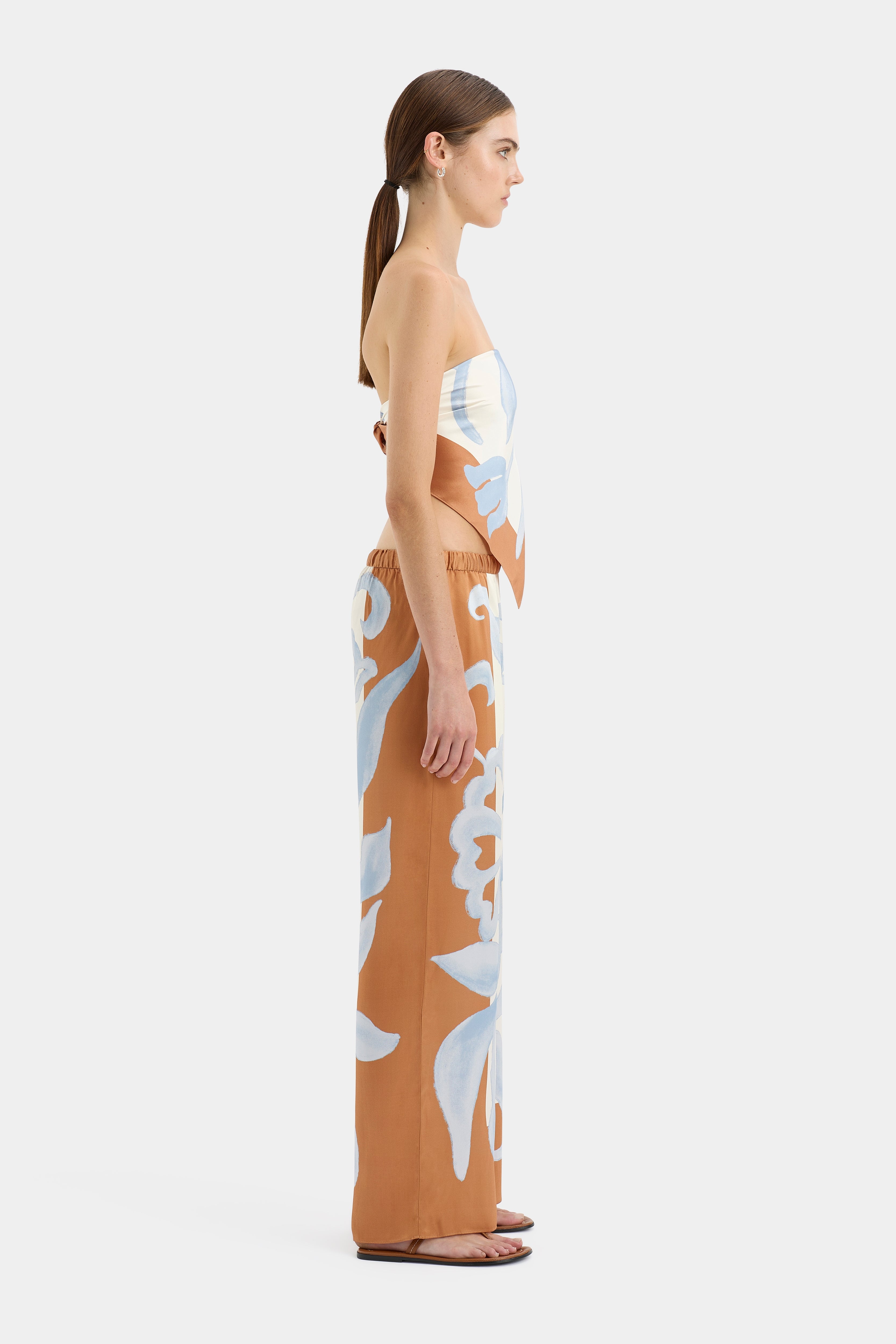 Sorrento Pants with Scarf Print - Stylish Women's Palazzo Pants for Casual Wear, Travel & Boho Outfits
