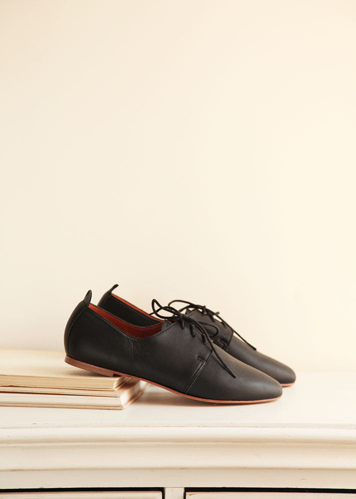 AMIRA Classic Black Oxford Shoes for Women - Comfortable & Stylish Formal Footwear for Office, Business, and Special Occasions