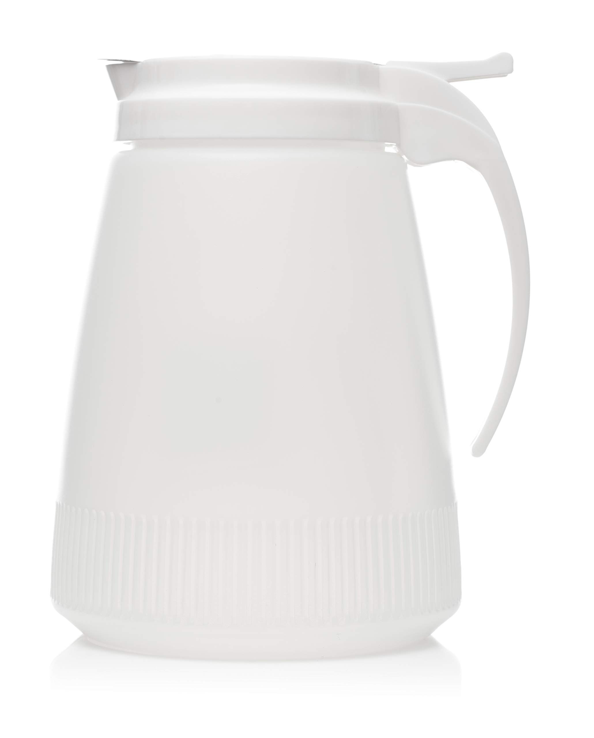10 Pack 48oz Plastic Syrup Dispenser with Lid & Stainless Steel Cover - Sugar, Honey, Condiment Dispenser for Restaurants, Coffee Shops, Home & Office Use - Ideal for Pancakes, Waffles, Bubble Tea & Dessert Toppings