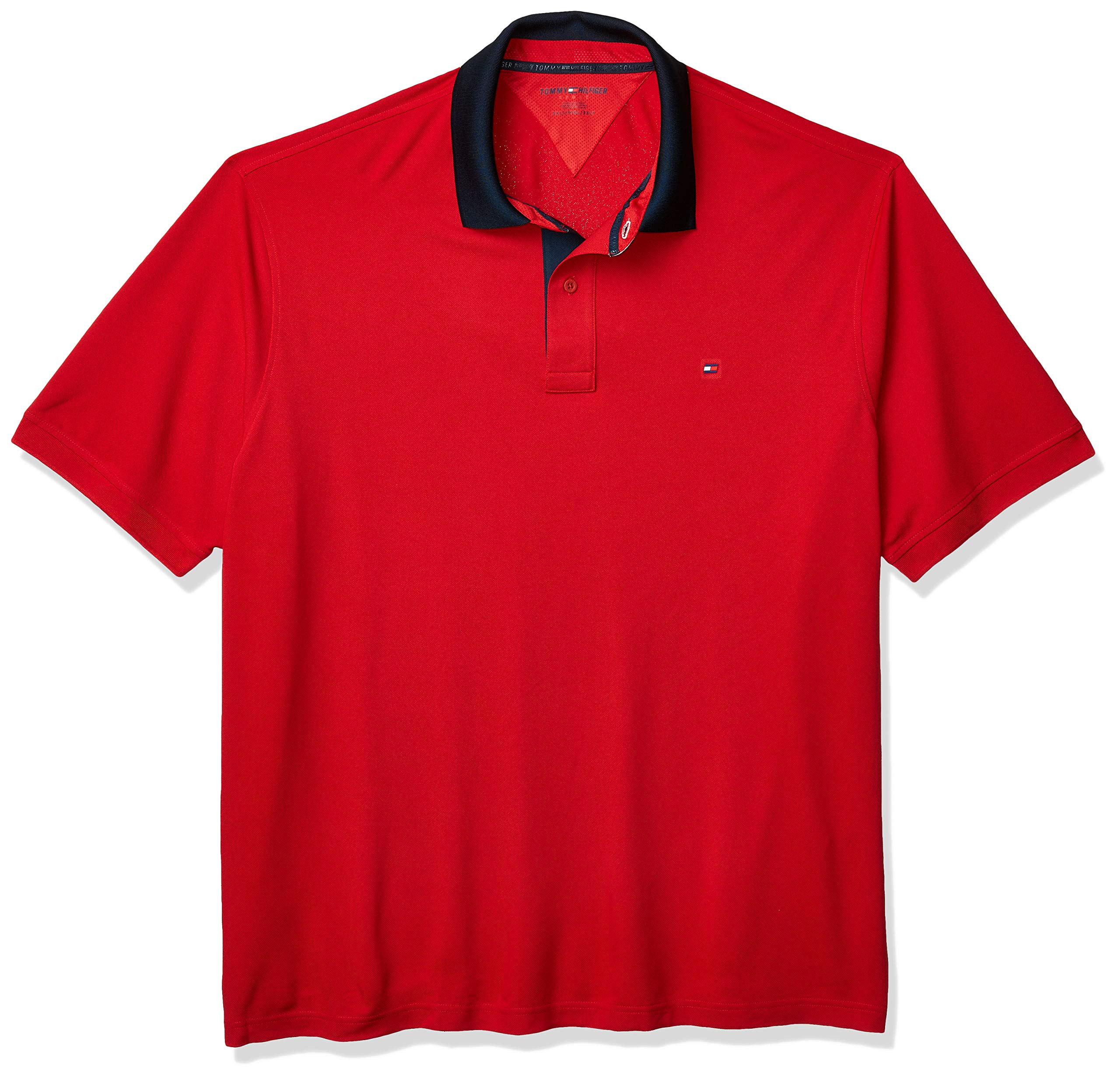 Tommy Hilfiger Men's Big & Tall Polo Shirt - Custom Fit Cotton Short Sleeve Casual Shirt for Work, Golf & Everyday Wear