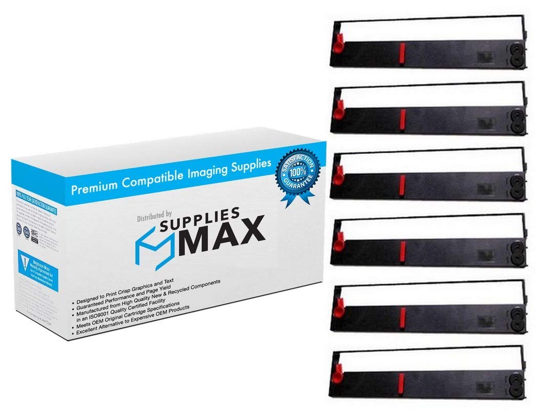 Compatible Black Printer Ribbon Cartridge for TallyGenicom MT-230/250/330/350/400/490/T2055/T2060/T2170/T2280/T5060 - 6 Pack (GCM060099B) - Ideal for Office Printing, Shipping Labels, and Receipts