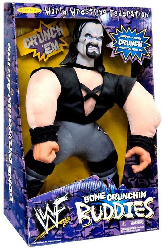 Vintage 1998 WWF Jakks Pacific Bone Crunchin' Buddies Series 1 Undertaker Wrestling Action Figure - Collectible Toy for WWE Fans & Nostalgic Gift for Wrestling Enthusiasts
