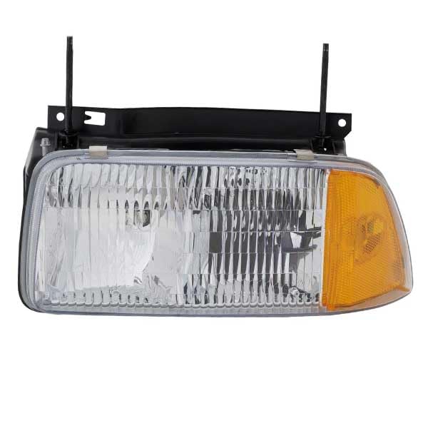 94-97 Chevy S-15 Sonoma Pickup Truck Headlight Assembly - Left Driver Side with Bulb - Replacement for Dim/Broken Lights - Perfect for Night Driving & Off-Road Use