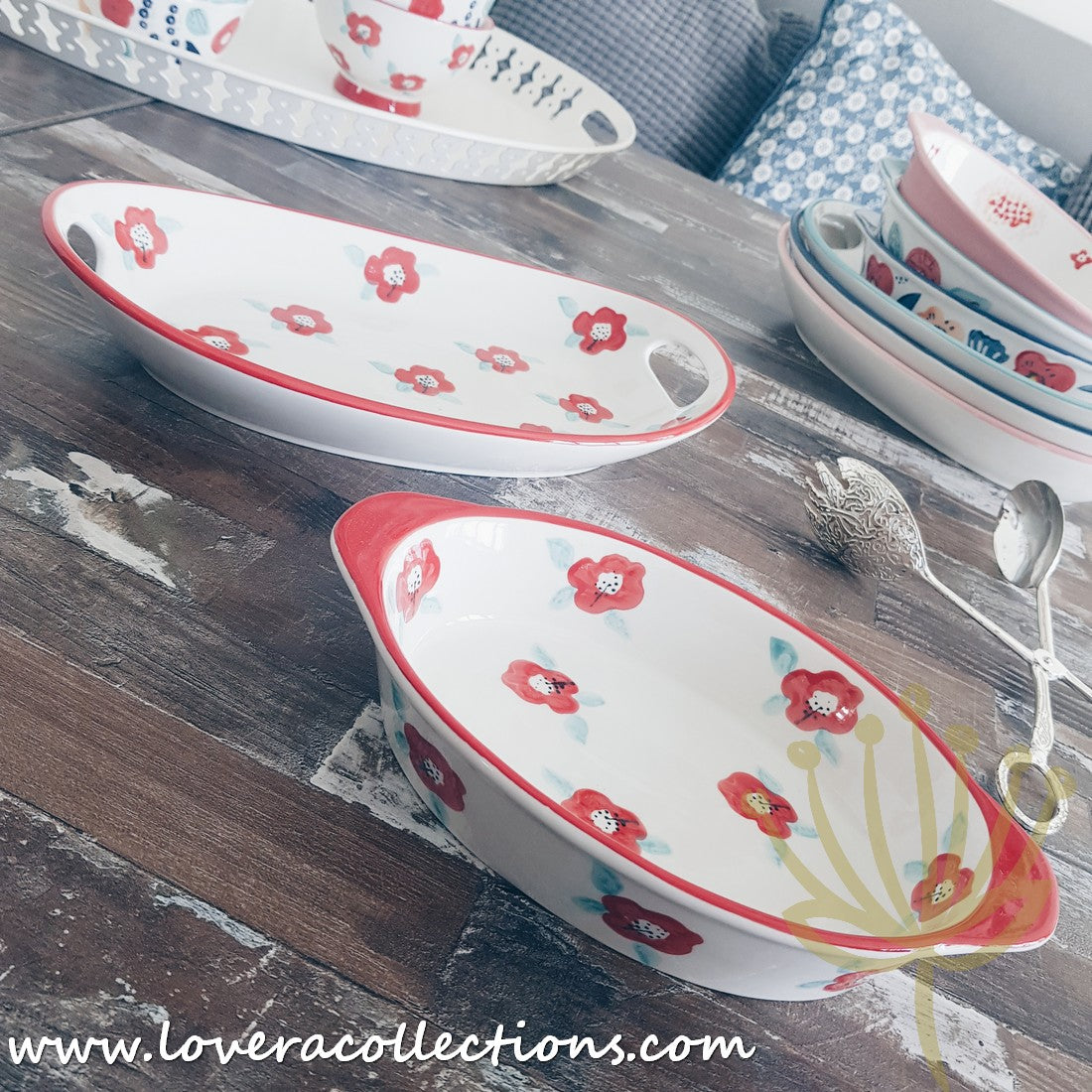 Handmade Pink Blossom Oval Ceramic Baking Dish - 12 Inch Porcelain Casserole Pan for Oven, Microwave & Dishwasher | Perfect for Casseroles, Lasagna, Desserts & Holiday Baking